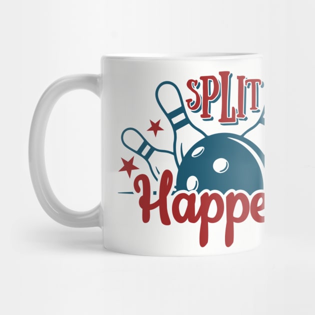 Split Happens Bowling Humor Pun by Anticorporati